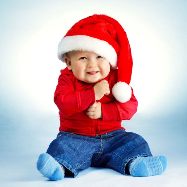 Boy in Santa hat