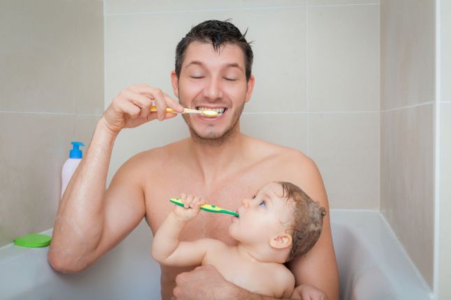 31016667 - family in bathtube with child